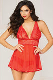 Red Flyaway Back Babydoll & Panty